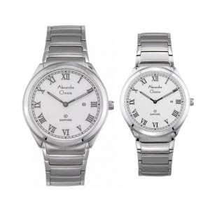 Alexandre Christie AC 8538 Silver White Couple Sapphire